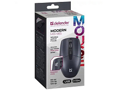 Мышь Defender беспроводная 52985 оптическая Modern MB-985 черный, 4D, 800-1600dpi, бесшумн
