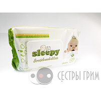 Влажные салфетки Детские 120шт Sleepy Олива с кр.5436  зелен