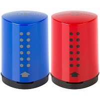 Точилка Faber-castell 183710 пластиковая "Grip 2001 Mini", 1 отверстие, контейнер, красная/синяя