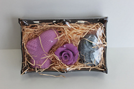 Набор подарочный Мыло Сова с носком и розой