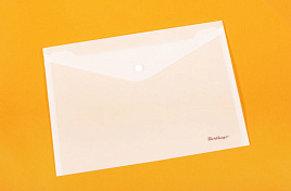 Папка-конверт с кнопкой Berlingo АКК-4106 матовая/белая