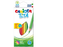 Карандаши цветные 12цв. Carioca 42793 пластиковые "Tita" заточен., картон. уп., европодвес