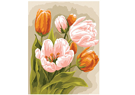 Набор для раскрашивания по номерам ТРИ СОВЫ КК_53788 "Тюльпаны", 30*40, с акриловыми красками и кистями