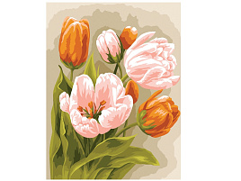 Набор для раскрашивания по номерам ТРИ СОВЫ КК_53788 "Тюльпаны", 30*40, с акриловыми красками и кистями