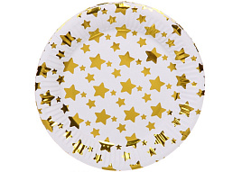 Тарелка бумажная 130-687 Звездной сияние, золото (10шт)