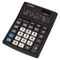 Калькулятор Citizen настольный CMB801-BK Business Line 8 разр., двойное питание, 100*136*32мм, черный