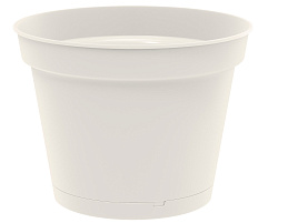 Кашпо цветочное 0,7л Mint 1825/3472 светло-бежевое с поддоном