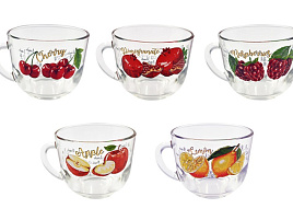 Кружка стекло 200мл 07с1337 Полезные фрукты микс