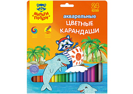 Карандаши цветные 24цв. Мульти-Пульти CP_10766 акварельные "Енот в Карибском море", заточен., картон, европодвес