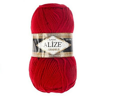 Пряжа Alize Красный (5) 240м 140гр 51%акрил 49%шерсть Турция