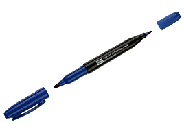 Маркер OfficeSpace PMds_66086 двусторонний, синий, круглый наконечник, 2/4мм