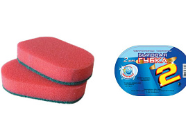 Губка для посуды ГХ011 Бытовая с чист.слоем 2шт