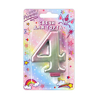 Свеча-цифра "4" северное сияние ч43154