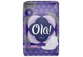 Прокладки OLA 7шт Ultra Luxe Night шелковистая поверхность