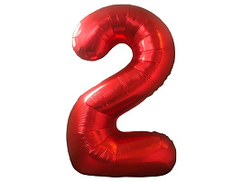 Шар надувной Цифра 2 красный HFRD-02 102см