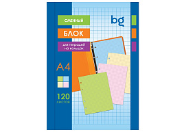 Сменный блок 120л. СБ4ту120 12358 А4, 4 цвета, пленка т/у, с вкладышем