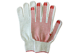 Перчатки х/б ПВХ 70гр.10кл.Великан Акрил красные