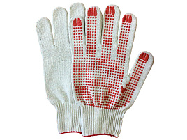 Перчатки х/б ПВХ 70гр.10кл.Великан Акрил красные