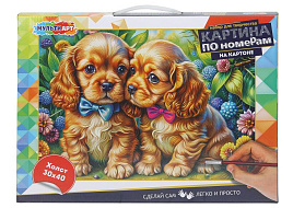Картина для раскрашивания CANV30X40-CB-123964 Собачки с бантиком, по номерам