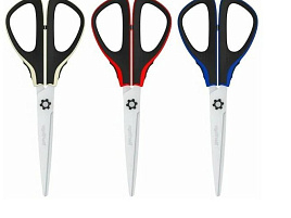 Ножницы 20см. Berlingo DNn_20035 "Easycut 300", ассорти, мягкие вставки, европодвес