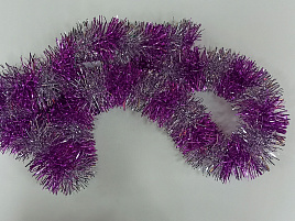 Мишура №10/H04 Малиновая+серебро