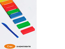 Пластилин 7цв. Оранжевое солнце 150320221 (6 флуор. + 1 белый), 93г, со стеком, картон. упаковка