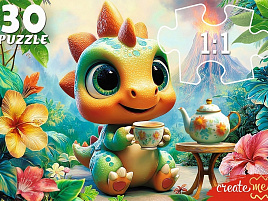 Пазл 30эл. Динозаврик с чаем ПУ30-3178