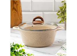 Кастрюля литой алюм. 3л 482865/3385/ГМк303 ЭБИ Гурман Coral с крышкой