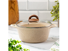 Кастрюля литой алюм. 3л 482865/3385/ГМк303 ЭБИ Гурман Coral с крышкой