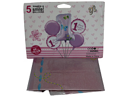 Набор шаров фольгированных 5шт 1 Год (девочка)