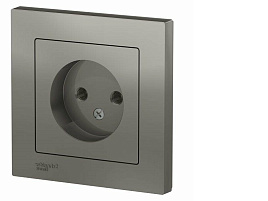 Розетка 1м  AtlasDesign 16А без зазем.сталь  ATN000940