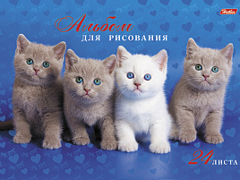Альбом для рисования 24л. на спирали Hatber 24А4Всп Милые котята