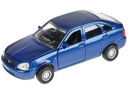Машина металлическая SB-18-22-LP(BU)WB LADA PRIORA ХЭТЧБЕК, 12 см, дв., багаж., инерц., СИНИЙ, кор