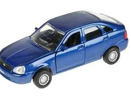 Машина металлическая SB-18-22-LP(BU)WB LADA PRIORA ХЭТЧБЕК, 12 см, дв., багаж., инерц., СИНИЙ, кор