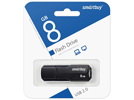 Флеш-драйв Smart Buy 8Gb SB8GBCLU-K "Clue"  USB 2.0 черный 1635