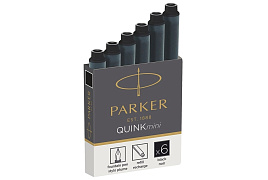 Картридж чернильный Parker "Cartridge Quink Mini" черные, 6шт., картонная коробка