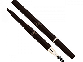Карандаш для бровей FL автомат.черный S-412 с щеточкой 4853