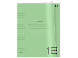 Тетрадь 12л. линия  Т5ск12_пл 12442 "UniTone. Green", пластиковая прозрачная обложка