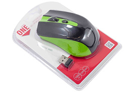 Мышь SMARTBUY SBM-352AG-GK беспроводная ONE 352, зеленый, черный, 3btn+Roll