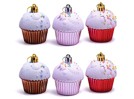 Набор новогодних украшений S2494 Кексики 6шт