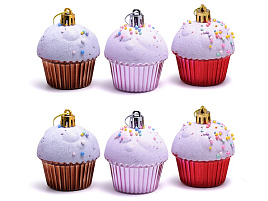 Набор новогодних украшений S2494 Кексики 6шт