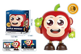 Игрушка на батарейках  ZY1864404 Обезьянка-яблоко свет, звук, танцует