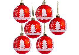 Набор шаров 6см FG250327431C-1 красный 6шт