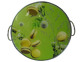 Поднос стеклянный круглый 125-0662 29,7см