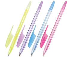 Ручка Brauberg 142830 "X-333" PASTEL, СИНЯЯ, корпус тонированованный ассорти, узел 0,7 мм, линия письма 0,35 мм