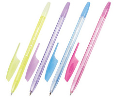 Ручка Brauberg 142830 "X-333" PASTEL, СИНЯЯ, корпус тонированованный ассорти, узел 0,7 мм, линия письма 0,35 мм