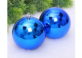 Набор шаров 10см 201-0708 Глиттер синий 2шт