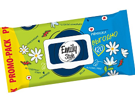 Влажные салфетки Emily Style 120шт.Ромашка клапан