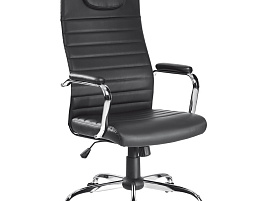 Кресло Helmi HL-E25 "Intelligent", экокожа черная, подголовник, хром