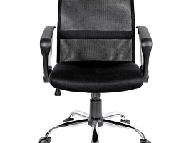 Кресло Helmi HL-M09 ткань/сетка черная, механизм качания, хром
